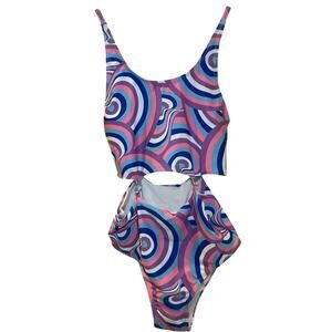 Dolphin Love Cut Out One Piece Swimsuit Girls size 10/12